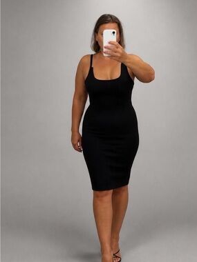 Alexander Wang Black Scoop Neck Bodycon Dress size L